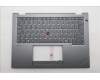 Lenovo 5M11S30358 C-Cover with keyboard, Icelandic, Luna Grey, Backlight, No World Face Camera, Heat Staking, UK