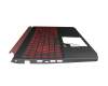 6B.Q5XN2.012 original Acer keyboard incl. topcase DE (german) black/black/red with backlight