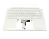 6BC5SN7011 original Acer keyboard incl. topcase DE (german) white/white with backlight (without pen compartment)