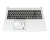 6BHVUN70122 original Acer keyboard incl. topcase DE (german) black/silver