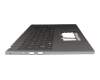 6BKTHN8016 original Acer keyboard incl. topcase DE (german) grey/grey with backlight