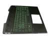 71NG9132111 original HP keyboard incl. topcase DE (german) black/green/black with backlight