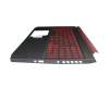 71NHKP2BO015 original Acer keyboard incl. topcase DE (german) black/black/red with backlight
