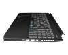 71NJ22BO018 original Compal keyboard incl. topcase DE (german) black/white/black with backlight (Connection cable 16mm)
