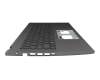 71NLC1BO087 original Compal keyboard incl. topcase FR (french) grey/grey with backlight
