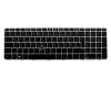 836621-041 original HP keyboard DE (german) black/silver matt with mouse-stick