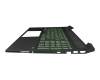 910300237110 original Primax keyboard incl. topcase DE (german) black/green/black with backlight