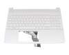 AE0P5G00130 original HP keyboard incl. topcase DE (german) white/white with backlight