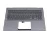 AEUJ7G00010 original Quanta keyboard incl. topcase DE (german) grey/grey with backlight