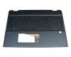 AEX38G00020 original HP keyboard incl. topcase DE (german) black/blue with backlight