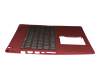 AEZAUG01010 original Quanta keyboard incl. topcase DE (german) black/red with backlight