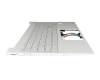 BJZWR4AF7 original HP keyboard incl. topcase DE (german) silver/silver with backlight