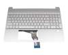 EA0P500702A original HP keyboard incl. topcase DE (german) silver/silver with backlight