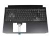 EC3AT000100 original Acer keyboard incl. topcase DE (german) black/white/black with backlight