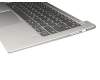 ET171000110 original Lenovo keyboard incl. topcase DE (german) grey/silver with backlight (fingerprint)