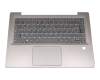 ET1YN000100 original Lenovo keyboard incl. topcase DE (german) grey/bronze with backlight (without fingerprint)