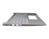 HQ20720681007 original Acer keyboard incl. topcase DE (german) silver/silver with backlight