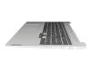 HQ2072179000 original Lenovo keyboard incl. topcase DE (german) black/silver with backlight