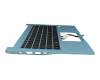 HQ21011641007 original Acer keyboard incl. topcase DE (german) black/blue with backlight