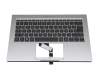 HQ21014540007 original Acer keyboard incl. topcase DE (german) silver/silver with backlight