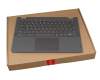 HQ21015219000 original Lenovo keyboard incl. topcase DE (german) grey/gold