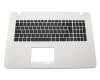 Keyboard (DE) black/white - without touchpad for Asus R752LAV