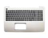 Keyboard (DE) incl. top case (silver) for Asus VivoBook F555UA