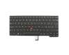 Keyboard CH (swiss) black/black matte with backlight and mouse-stick original suitable for Lenovo ThinkPad L460 (20FU/20FV)
