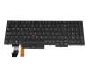Keyboard CH (swiss) black/black with backlight and mouse-stick original suitable for Lenovo ThinkPad P52 (20MA/20M9)
