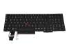 Keyboard DE (german) black/black matte with mouse-stick original suitable for Lenovo ThinkPad P15s Gen 2 (20W6/20W7)