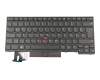 Keyboard DE (german) black/black with mouse-stick original suitable for Lenovo ThinkPad T490 (20RY/20RX)