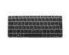 Keyboard DE (german) black/silver matt with backlight and mouse-stick original suitable for HP EliteBook 725 G4