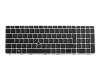 Keyboard DE (german) black/silver matt with backlight and mouse-stick original suitable for HP ProBook 650 G3