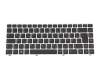 Keyboard DE (german) black/silver with backlight original suitable for Clevo N140CU