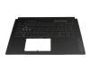 Keyboard DE (german) black/transparent with backlight original suitable for Asus FX707VU