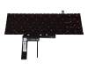 Keyboard DE (german) black with backlight (Backlight red) original suitable for MSI GF66 Katana 12UDO/12UDOK (MS-1584)