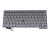 Keyboard DE (german) grey/black with backlight and mouse-stick original suitable for Lenovo ThinkPad T14 Gen 3 (21CF/21CG)