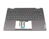 Keyboard DE (german) grey with backlight original suitable for Lenovo Yoga 7 14ARP8 (82YM)