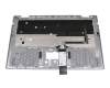 Keyboard DE (german) silver with backlight original suitable for Acer Chromebook Spin 514 (CP514-2H)