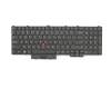 Keyboard US (english) black/black matte with mouse-stick original suitable for Lenovo ThinkPad P71 (20HK/20HL)