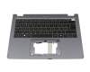 Keyboard incl. topcase CH (swiss) black/anthracite with backlight original suitable for Acer TravelMate P4 (TMP414-55)