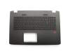 Keyboard incl. topcase CH (swiss) black/black with backlight original suitable for Asus ROG GL742VL