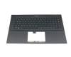 Keyboard incl. topcase DE (german) anthracite/grey with backlight original suitable for Asus UX535QE
