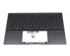 Keyboard incl. topcase DE (german) black/anthracite with backlight original suitable for Asus UX435EA