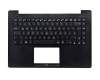 Keyboard incl. topcase DE (german) black/black original suitable for Asus F453MA
