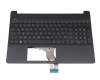 Keyboard incl. topcase DE (german) black/black original suitable for HP 15-f200