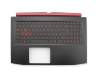 Keyboard incl. topcase DE (german) black/black with backlight (Nvidia 1050) original suitable for Acer Nitro 5 (AN515-52)
