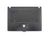 Keyboard incl. topcase DE (german) black/black with backlight original suitable for Acer TravelMate P2 (P249-M)