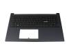 Keyboard incl. topcase DE (german) black/black with backlight original suitable for Asus F1704VA