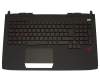 Keyboard incl. topcase DE (german) black/black with backlight original suitable for Asus ROG G751JY